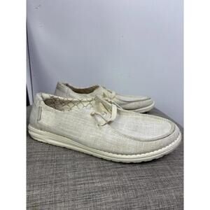 Hey Dude Shoes Womens 8 Wendy Sparkling Gold Slip On Casual Sneaker Slip On